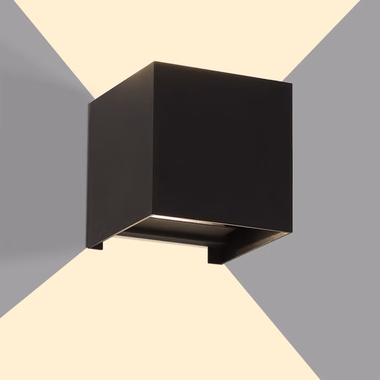 Lampada a LED da parete, 4000K, orientabile a 180°, grado di protezione IP65, alluminio nero