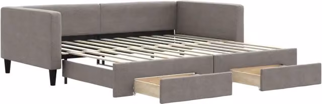 Divano letto | Sof¨¤ letto | Letto singolo Estraibile con Cassetti Tortora 100x200 cm Tessuto