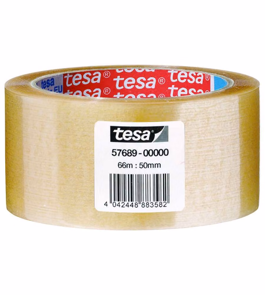 Tesa Nastro da Imballo Trasparente 66 m x 50 mm - Forte Adesività PP