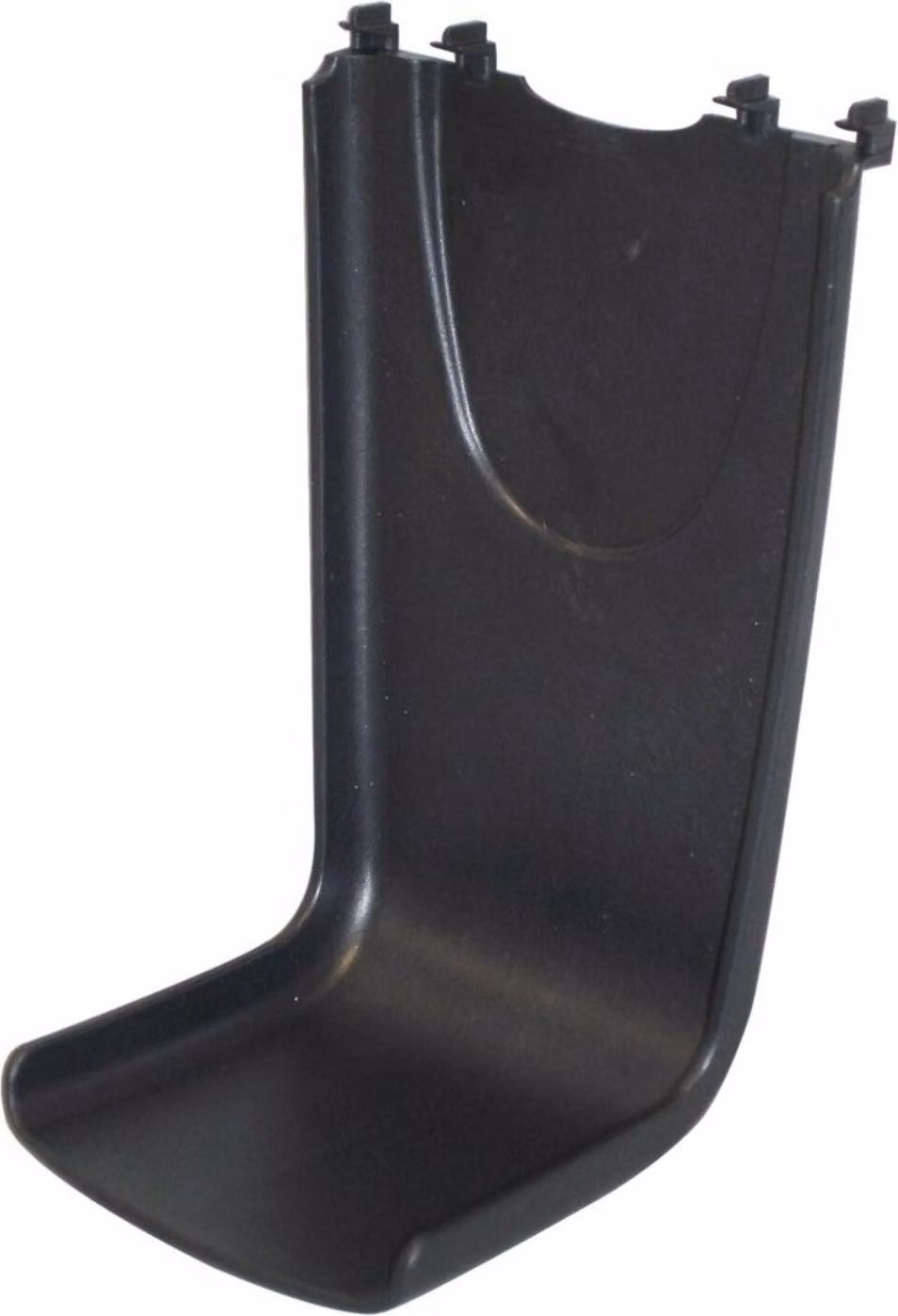 Vassoio di raccolta nero in plastica.