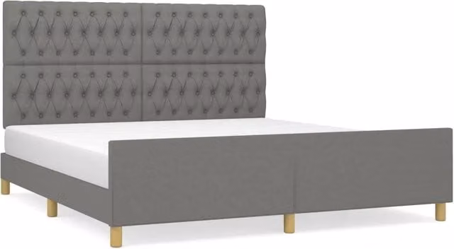 Letto matrimoniale | Letto per adulti | Giroletto senza Materasso Grigio Scuro 180x200 cm Tessuto