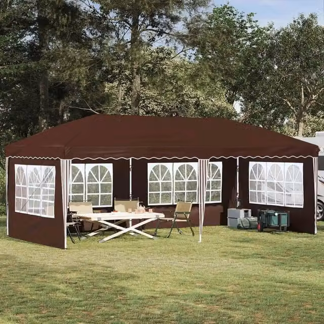 Tenda per feste a pop-up 574 x 289 x 245 cm Marrone 42019797