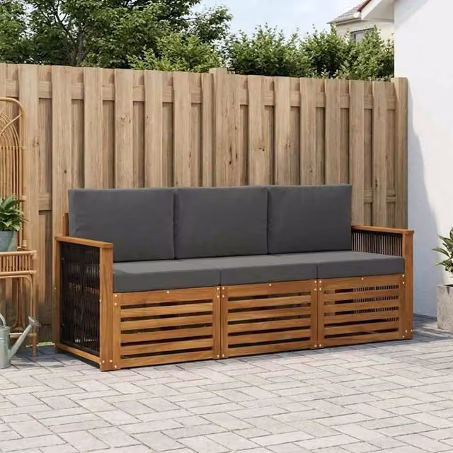 Set divani 3 pz Legno di Acacia Massello 3383963