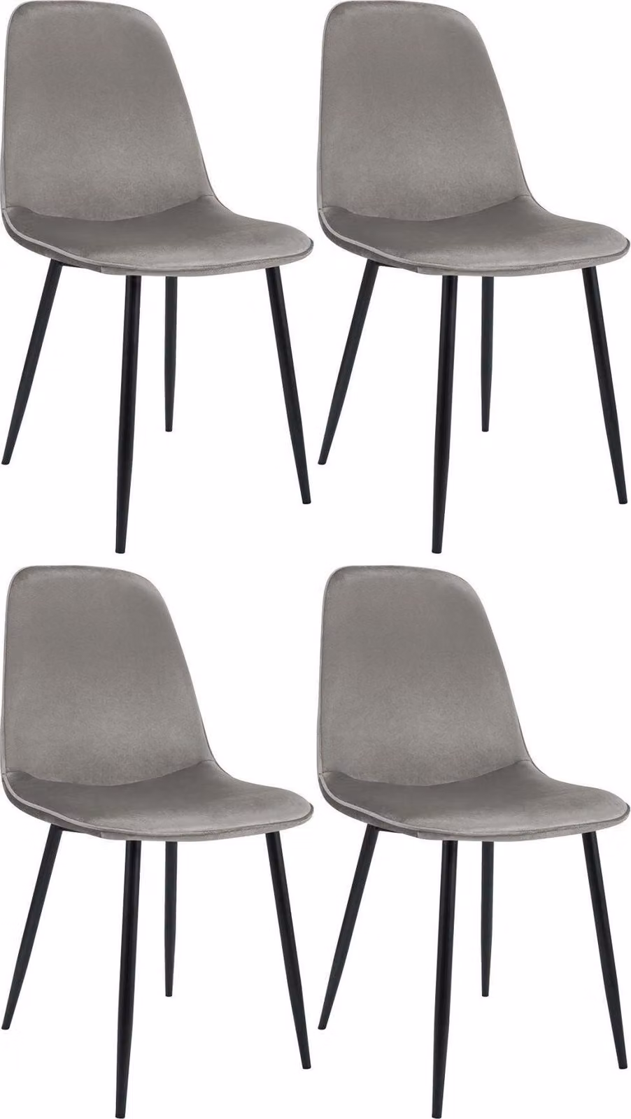 Set di quattro sedie per sala da pranzo - sedie da cucina - in velluto, dal design moderno e dall'elevato comfort di seduta