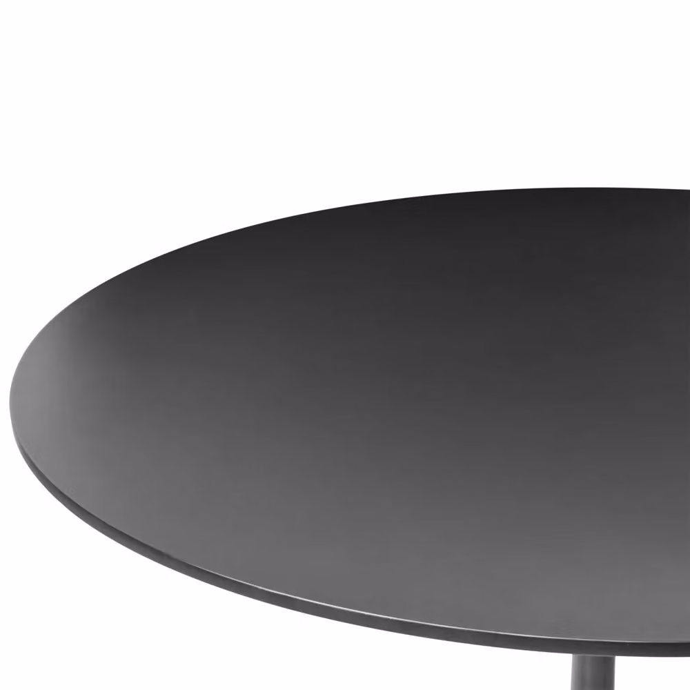 Tavolo da pranzo rotondo BELIANI nero con piano in MDF laminato e base in metallo, ideale per 4 persone, diametro: 120 cm, altezza: 74 cm – 2