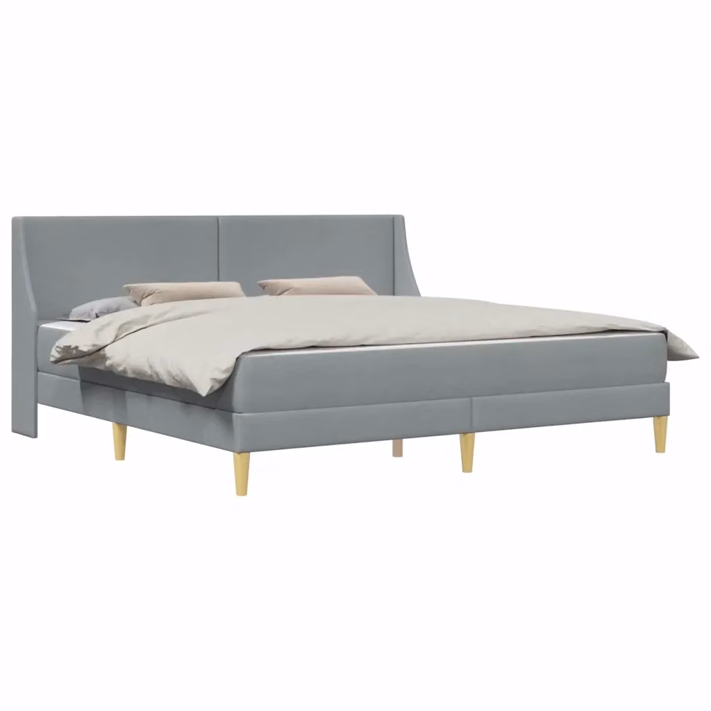 Letto matrimoniale moderno vidaXL con materasso in schiuma, Grigio, L/P/H: 200 x 200 x 96 cm – 2
