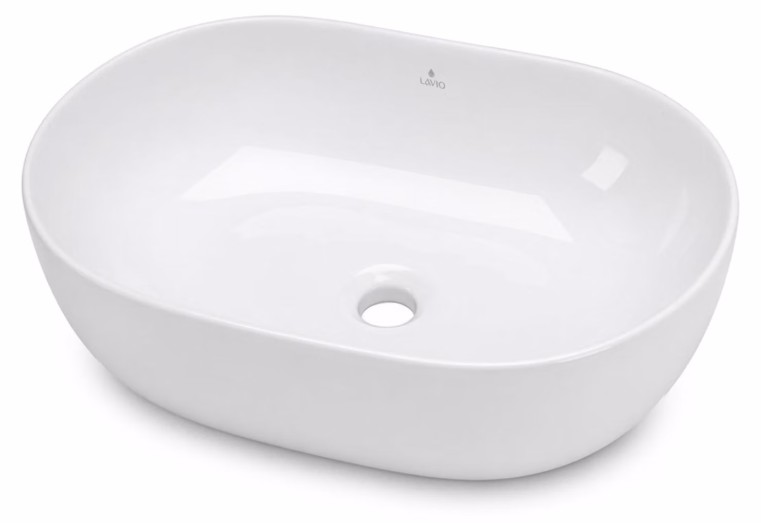 Lavabo da appoggio ovale ELIPSE Vetroceramica 49 cm Bianco