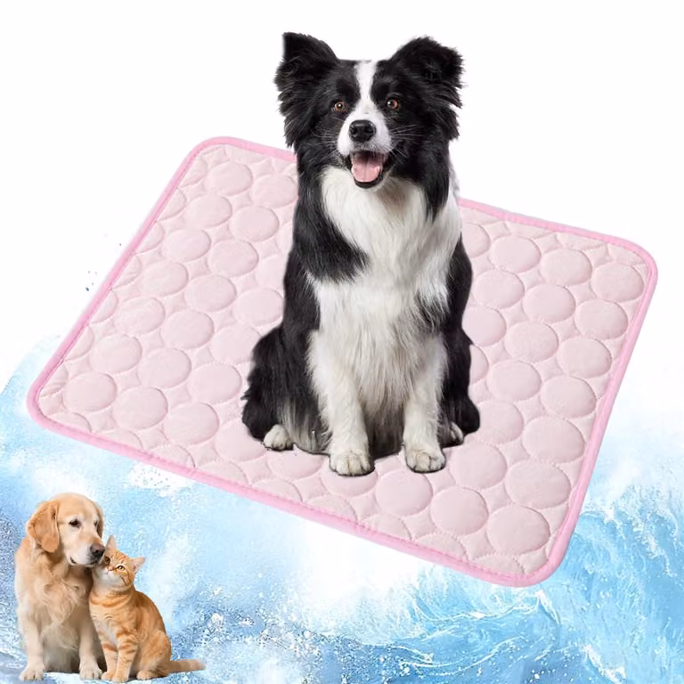 Tappetino refrigerante per animali domestici, 70 x 55 cm. Telo refrigerante per cani e gatti, colore rosa