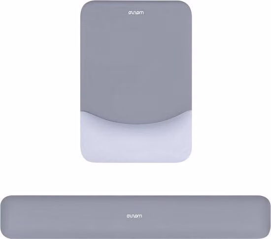 Sostegno Ergonomico per Piedi in Neoprene Grigio con Base Inclinata e Tappetino Antiscivolo per Casa e Ufficio