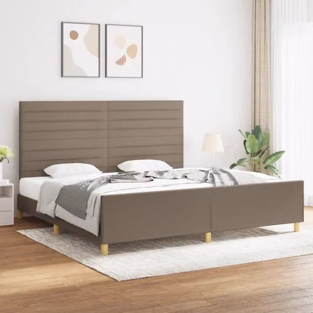 Giroletto vidaXL in tessuto color tortora senza materasso L/P/H: 200 x 200 x 206 cm – 1