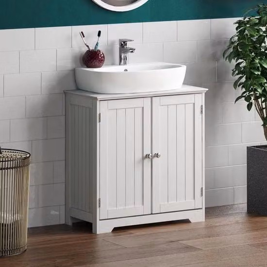 Cassettone per la stanza da bagno - Credenza per il lavandino - Bianco - Risparmio di spazio