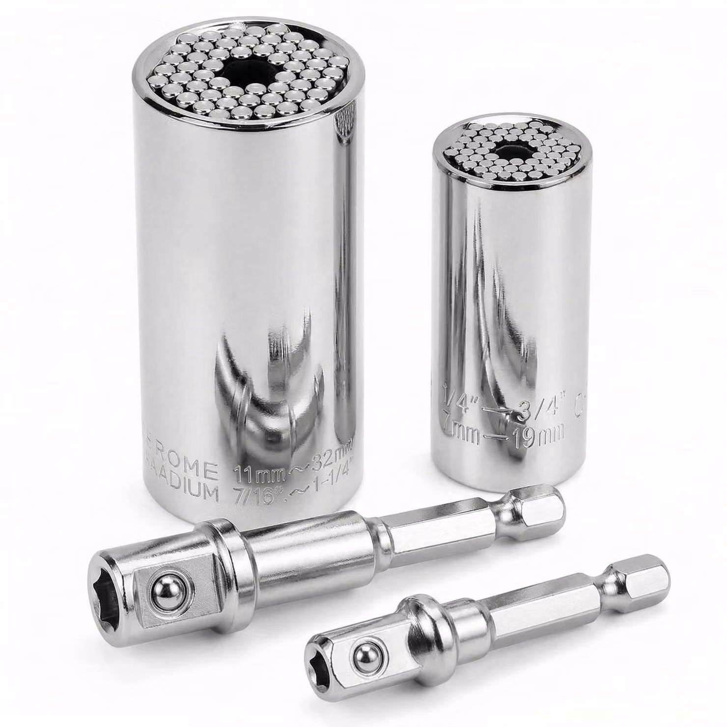 Set di chiavi a bussola universali, 4 pezzi, da 7 a 32 mm