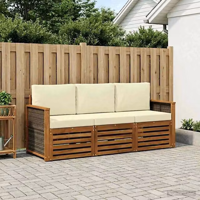 Set divani 3 pz Legno di Acacia Massello 3383956
