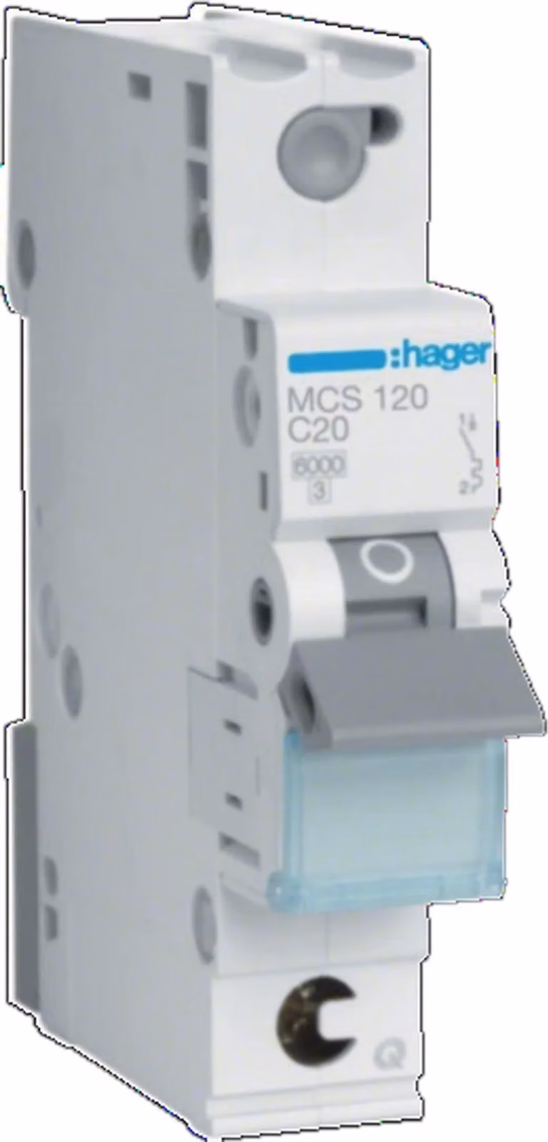 Interruttore Hager LS unipolare 6 kA caratteristica C 20 A Hager MCS120, 1 pz.