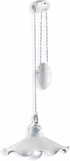 Lampadario Classico Belluno Ottone Satinato E Ceramica Decorato 1 Luce E27