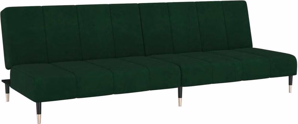 Divano Letto a 2 Posti Verde Scuro in Velluto