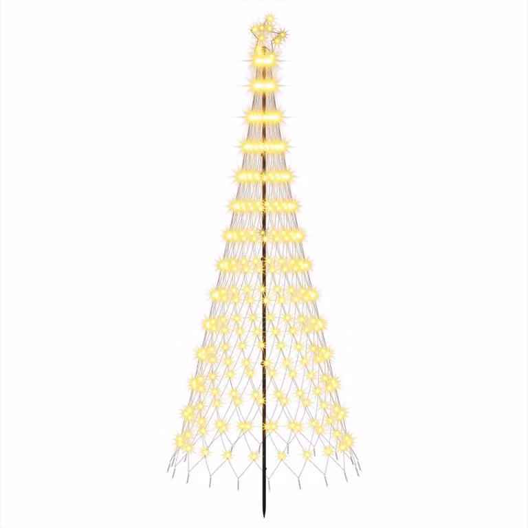 Albero di Natale a LED, 250 cm, 290 LED, luce bianca calda, struttura in ferro, colore nero