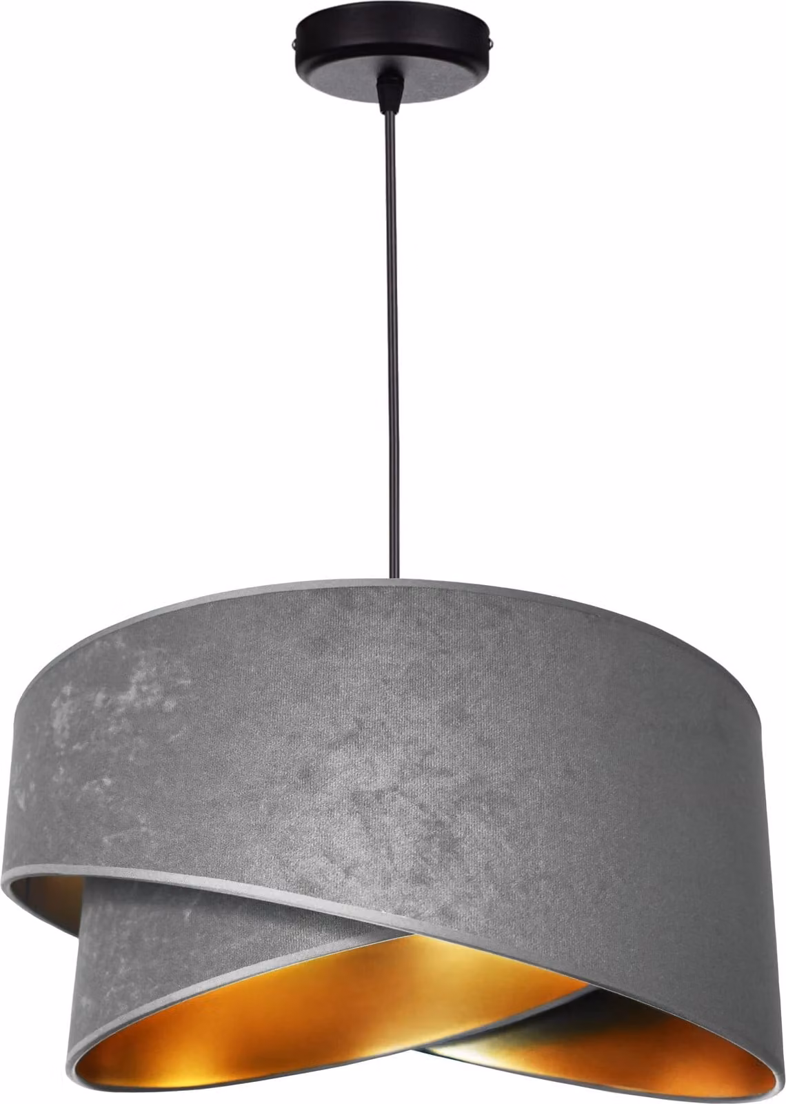 Lampada a sospensione Paralume in velluto grigio Lampada per sala da pranzo, soggiorno, cucina della serie N131 (N131-G)
