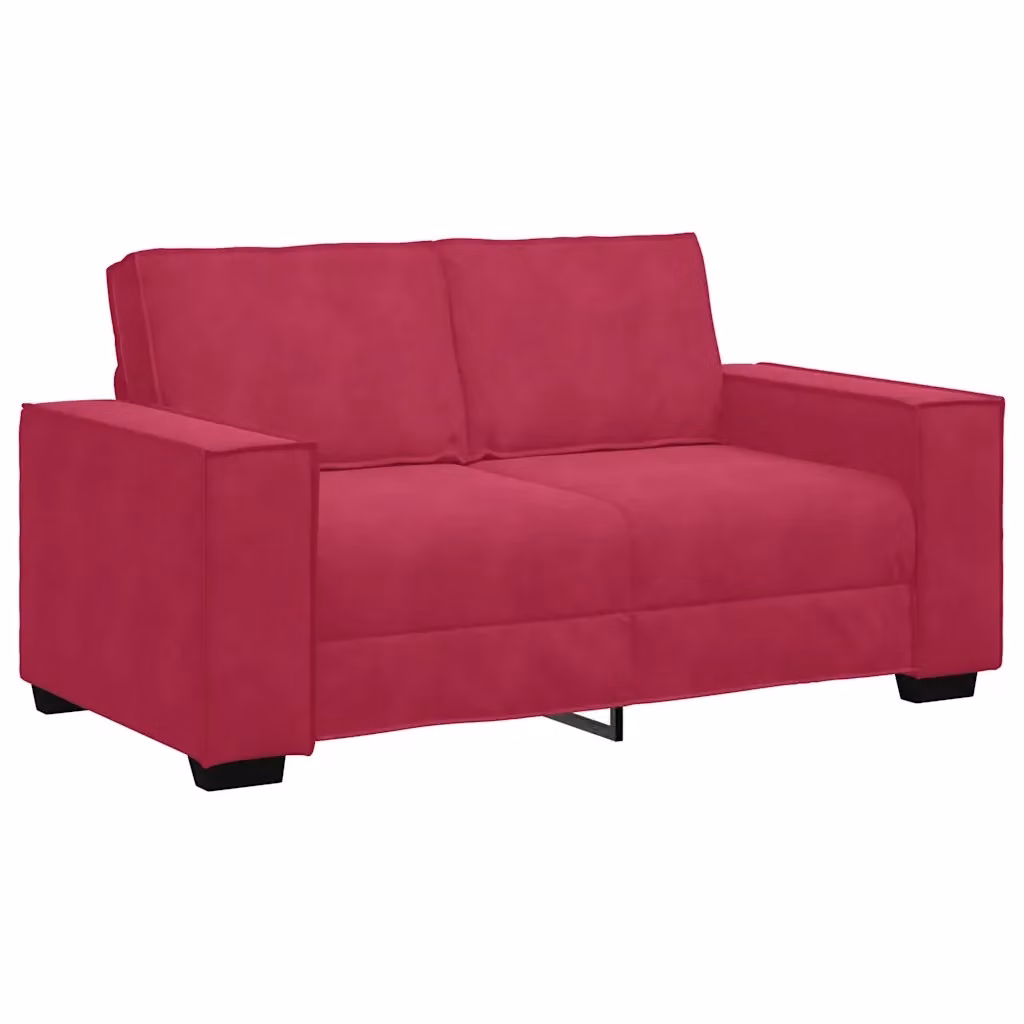 Divano a 2 posti moderno vidaXL in velluto rosso L: 160 cm, P: 78 cm, H: 84 cm – 2
