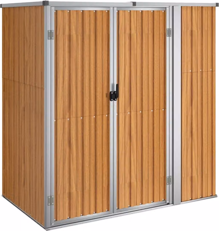 Capanno per Attrezzi Marrone 161x89x161 cm in Acciaio Zincato