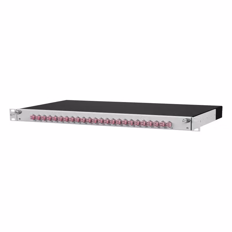 Metz Connect OpDAT slide R Patchfeld splice 24xLC-D (viola), OM4, grigio 1502777524-E