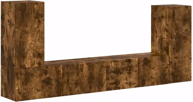 Set mobile TV 4 pz | Armadietto TV | Mobile Porta TV Rovere fum¨¦ Legno multistrato