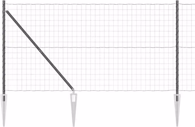 Recinzione da giardino in acciaio e PVC rivestito grigio, L: 10 m, H: 1,4 m – 1
