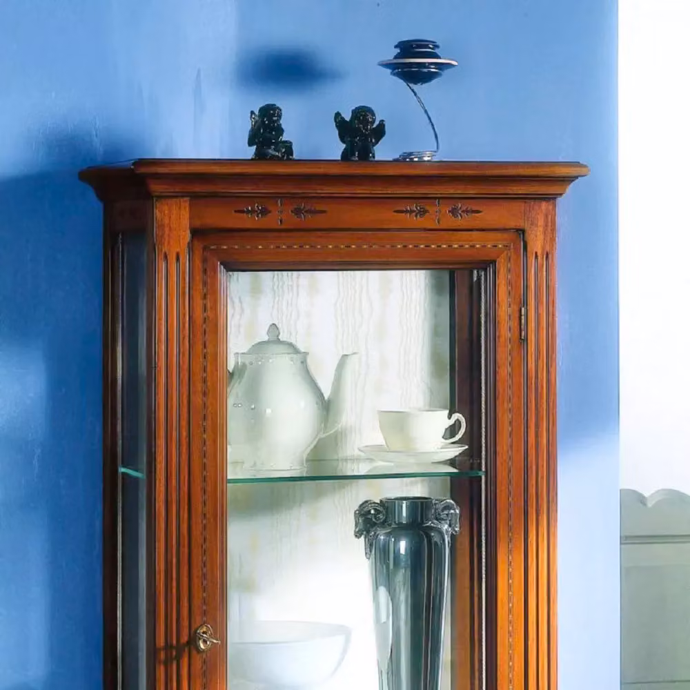 Vetrina classica in legno con ante in vetro Mobili 2G finitura Bassano L: 60 cm, P: 37 cm, H: 132 cm – 3