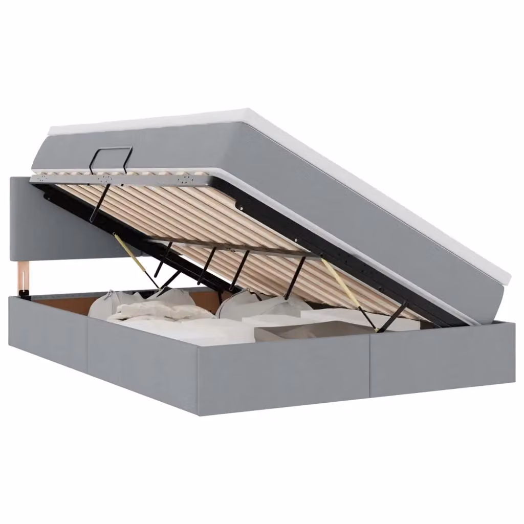Letto con contenitore e materasso vidaXL Grigio chiaro e Bianco L/P/H: 140 x 200 cm – 2