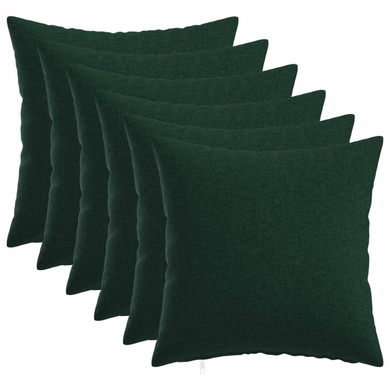 Set di 6 federe vidaXL HEERLEN in poliestere, colore verde, L/P: 30 x 30 cm
