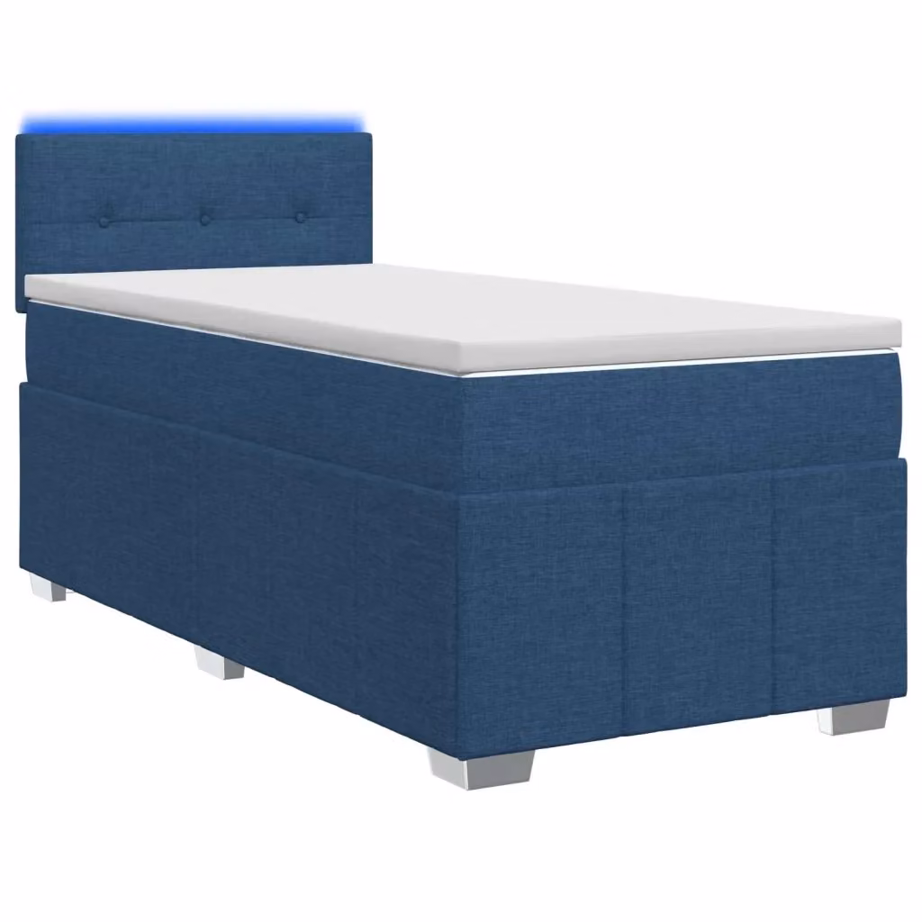Letto box spring ibrido vidaXL con materasso a molle insacchettate e base sollevabile, colore blu, L/P/H: 200 x 100 x 100,5 cm – 2