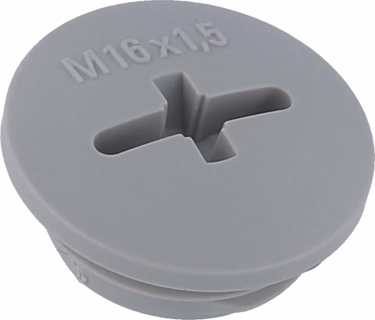 Tappo cieco WISKA M16x1,5 KBR-M16 rotondo con intaglio a croce incl. O-ring poliammide (PA) lunghezza filettatura 6,0 mm - 1 pezzo