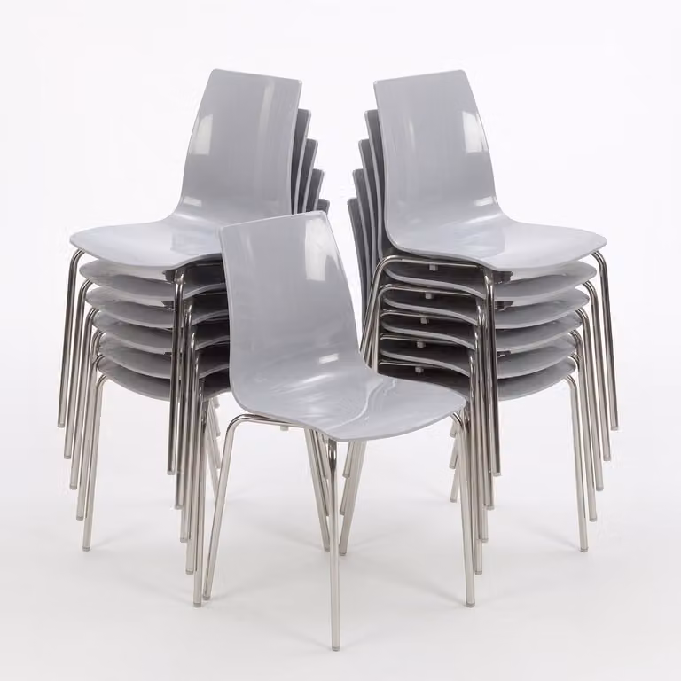 12 sedie Sedia da cucina Sedia da pranzo Sedia da pranzo Grand Soleil Lollipop - Grigio