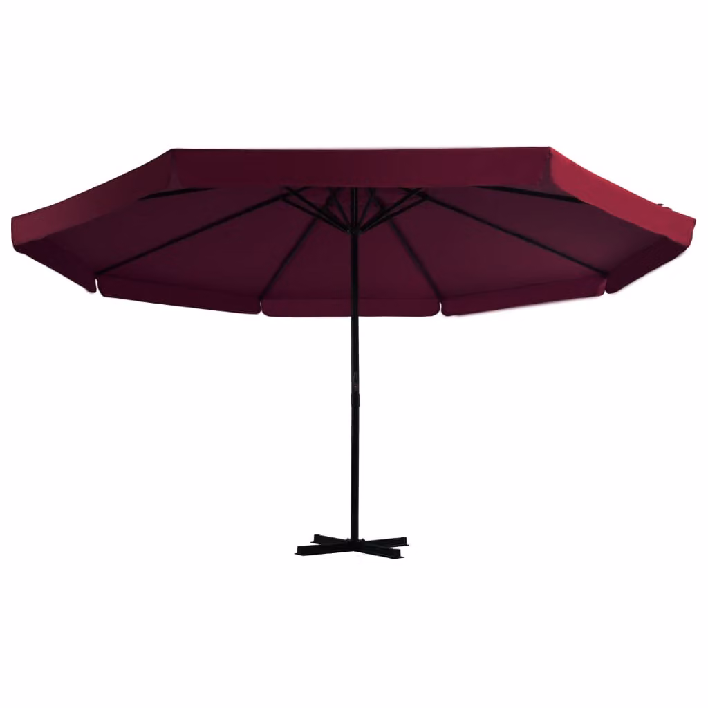 vidaXL Ombrellone con palo in alluminio 500 cm Rosso Bordeaux