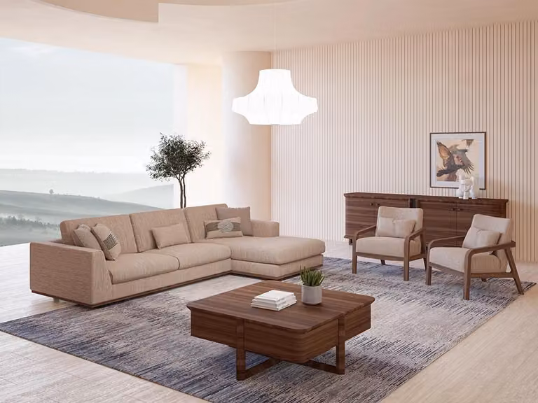 Sofagarnitur Wohnzimmer Designer 2x Sessel Luxus Beige Polstermöbel