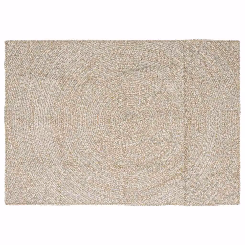 Tappeto da area moderno in juta lavabile vidaXL, colori bianco, marrone e beige, L 120 cm x P 170 cm