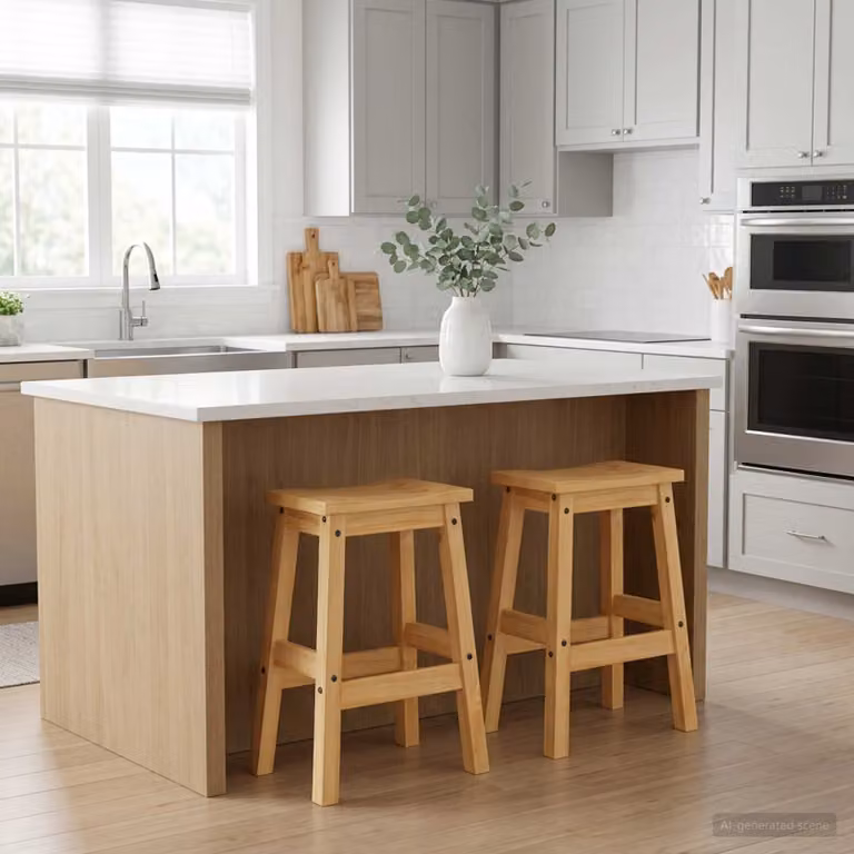 Set di 2 sgabelli da bar vidaXL in legno di pino color marrone con finitura cera di miele L/P/H: 44 x 30 x 63 cm