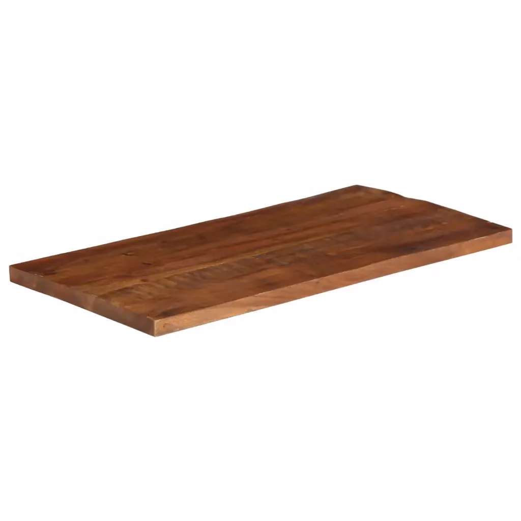 Piano per Tavolo o Scrivania Rettangolare in Legno Massello di Recupero Marrone L: 120 cm, P: 70 cm, H: 2,5 cm – 2