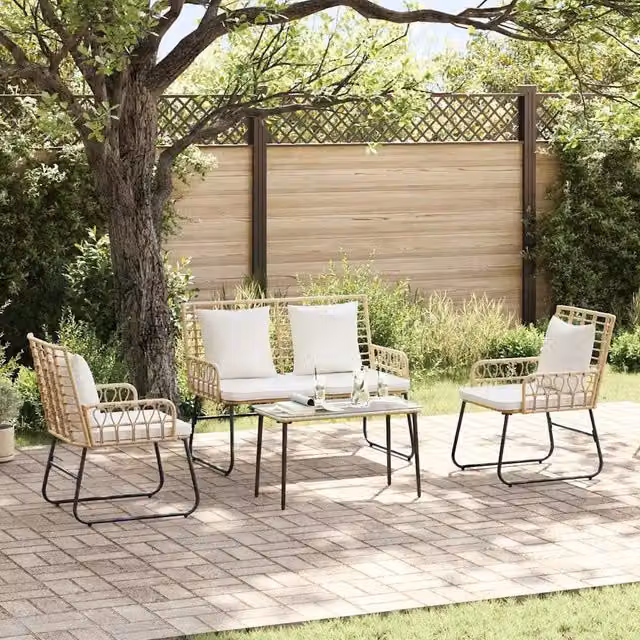 Set di Mobili da Giardino 4 pz Nero e antracite polyrattan 3379041