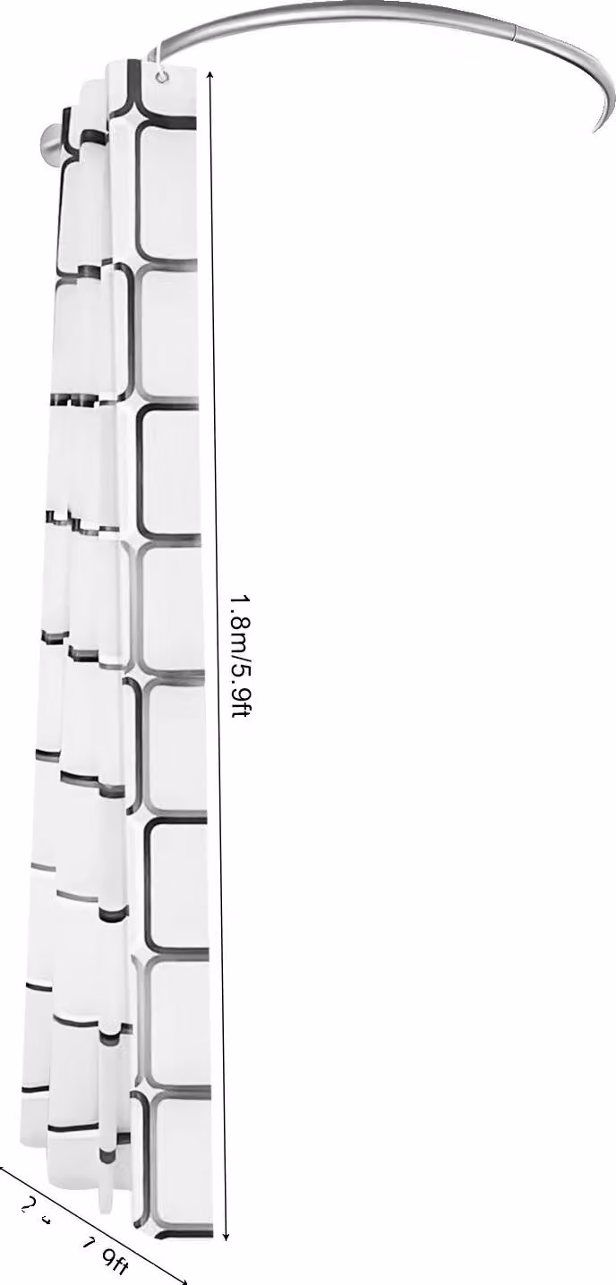 Asta per tenda da doccia, design regolabile a forma di U, acciaio inossidabile leggero, argento