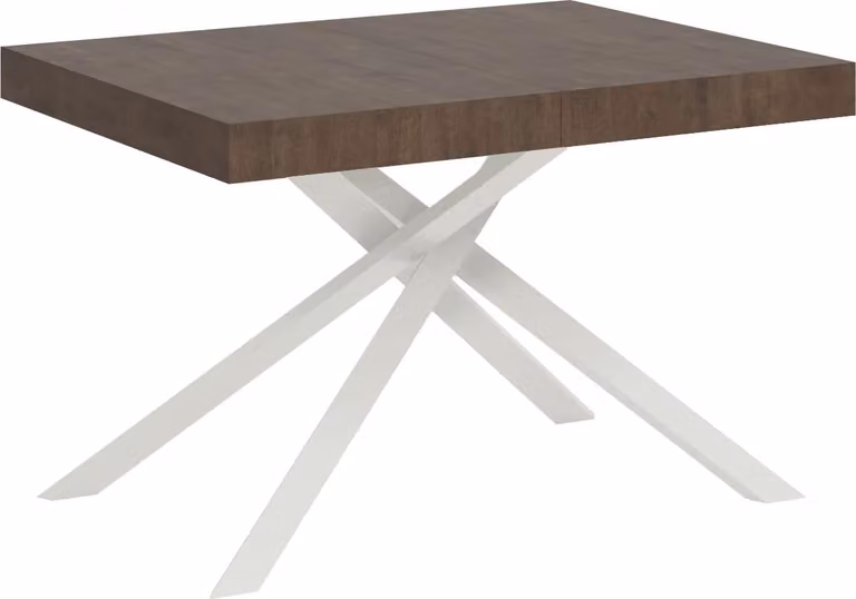 ITYHOME - Tavolo allungabile 130/234x90 cm Karida noce gambe bianche
