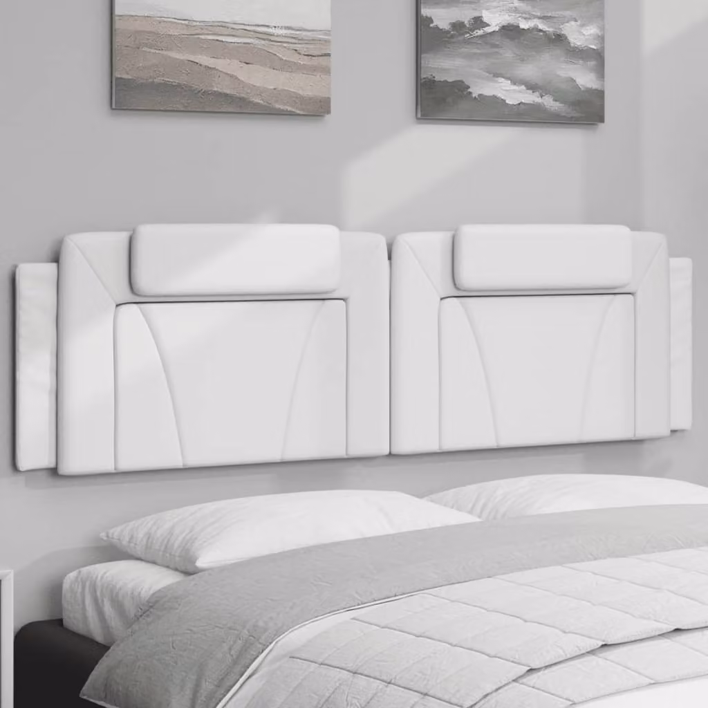 Cuscino Testiera Viana vidaXL in Similpelle Bianco, Larghezza: 183 cm