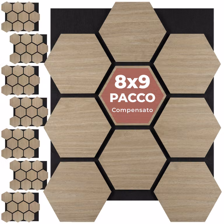 Pannelli acustici Sonic Shield tectake in MDF effetto legno colore marrone