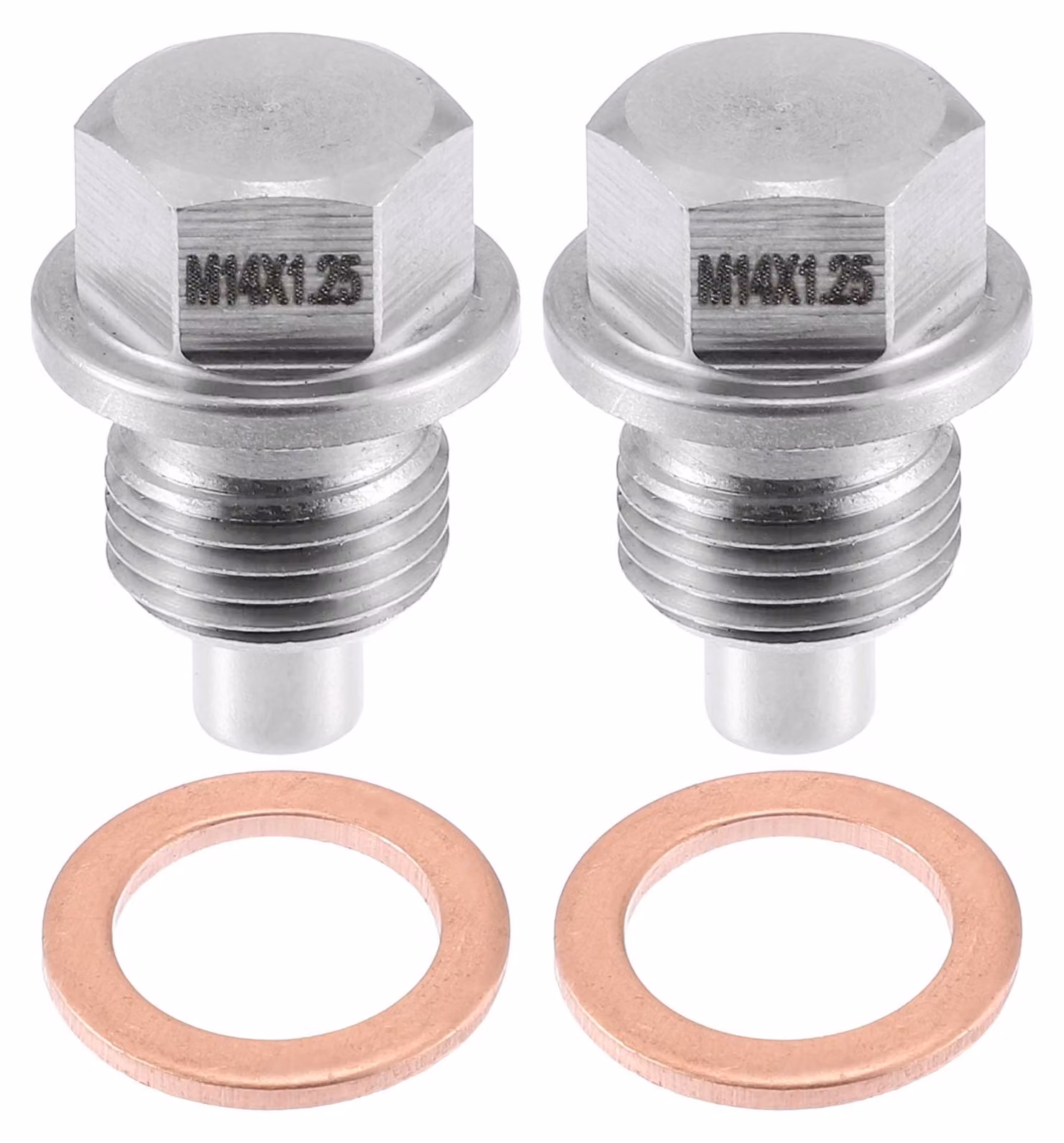 Tappo magnetico per l'olio - Tappo di scarico - Acciaio inossidabile - Set di 2 - 28 mm - Ottima tenuta - Tappo di scarico