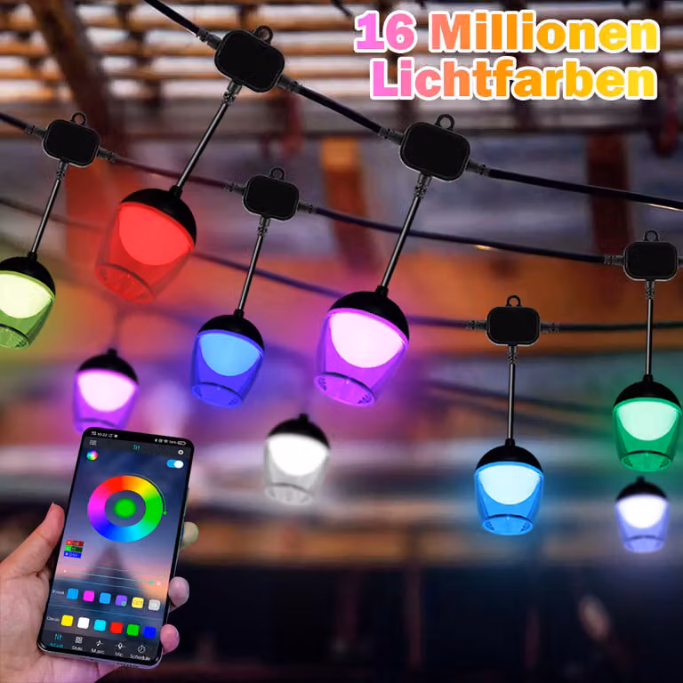 10M RGB Colorful LED Fairy Lights Giardino impermeabile illuminazione decorazione Controllo App Bluetooth con telecomando