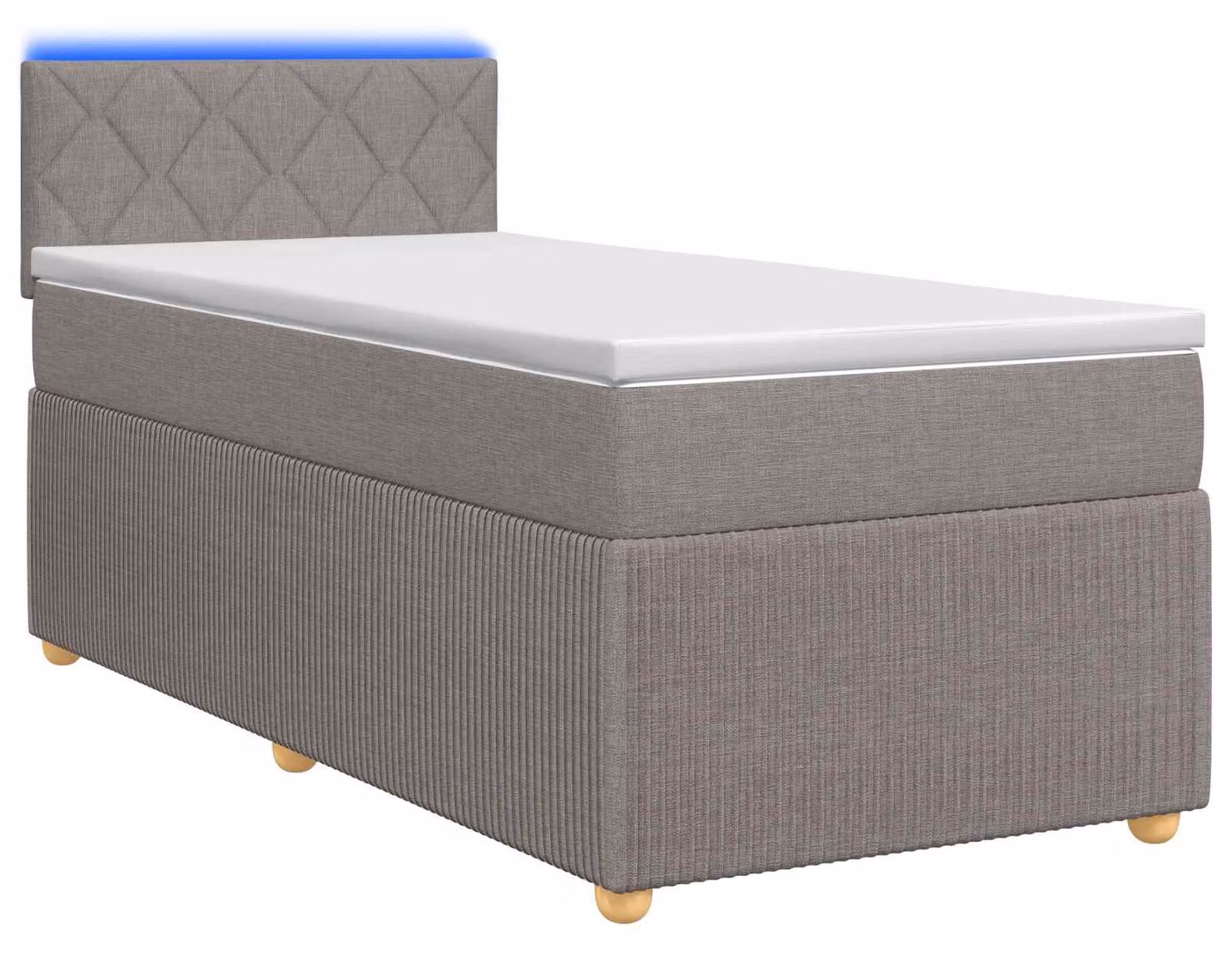 Letto a molle con materasso Taupe 100 x 200 cm in tessuto
