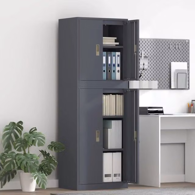 Armadio 2 pz Antracite 60 x 40 x 175 cm Acciaio Bloccabile 3438755