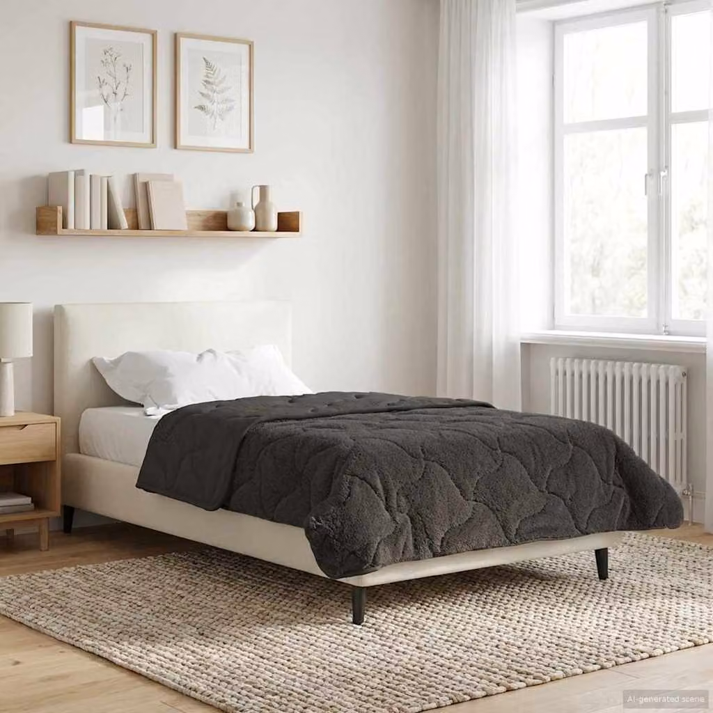 Piumino estivo reversibile vidaXL in fibra cava, grigio antracite, 135 x 220 cm