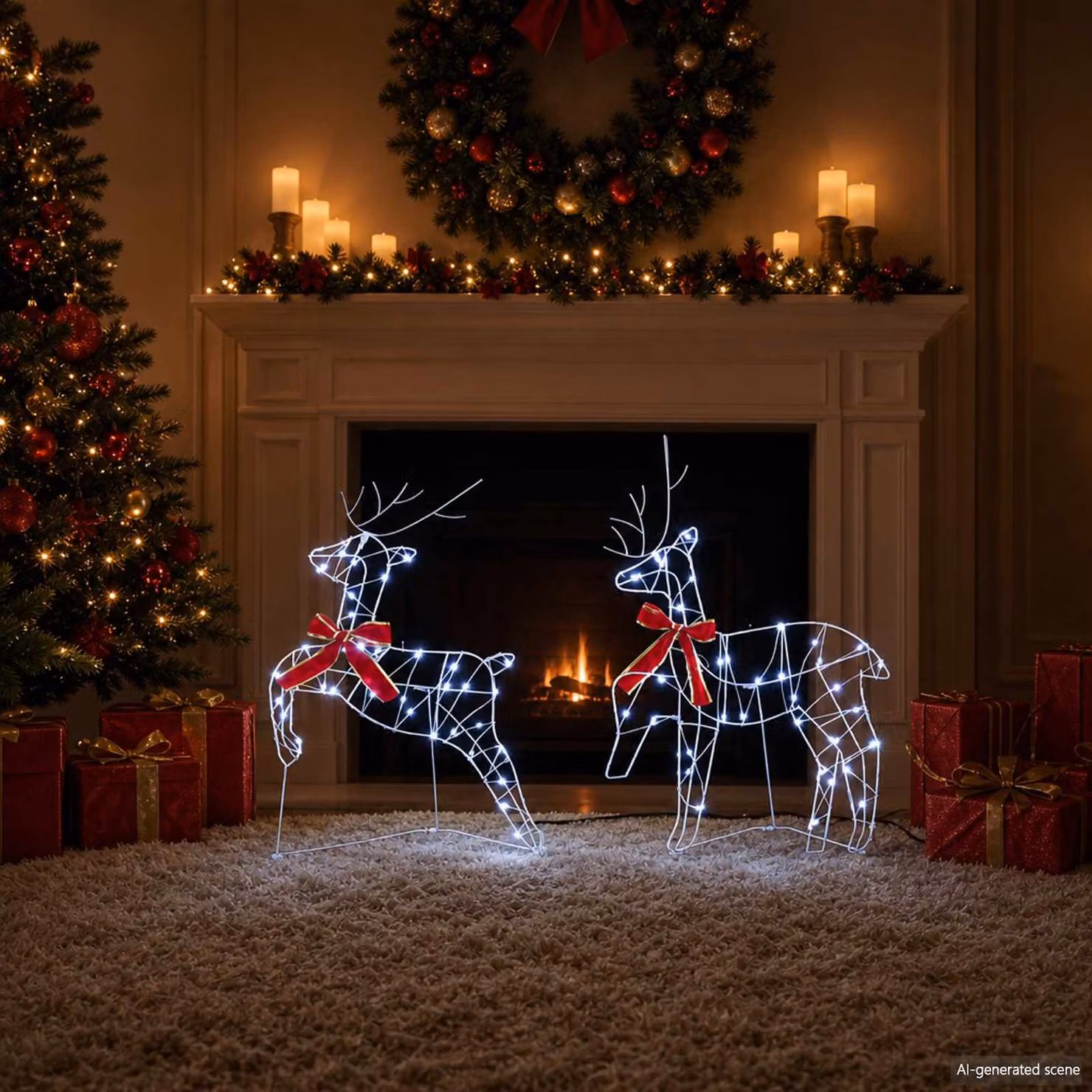 vidaXL Renna di Natale 6 pz 270 LED Bianco freddo