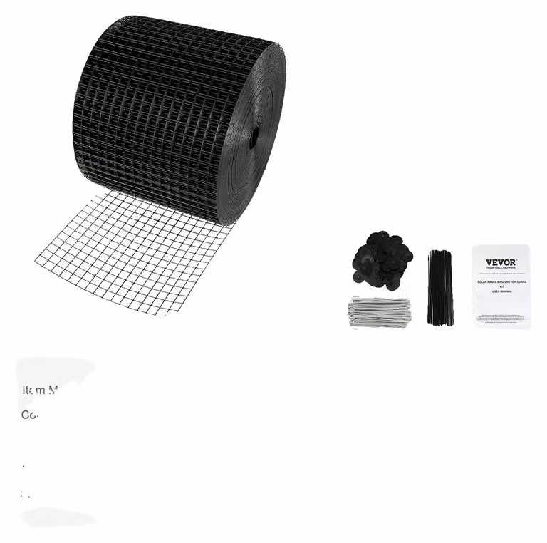 Protezione per pannelli solari contro gli uccelli, materiale resistente alla ruggine, installazione semplice, modello Tipo 1, dimensioni 6 pollici x 30 metri